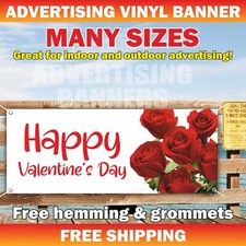 Happy Valentine  s Day Advertising Banner Vinyl Mesh Sign Gift Decoration Holiday