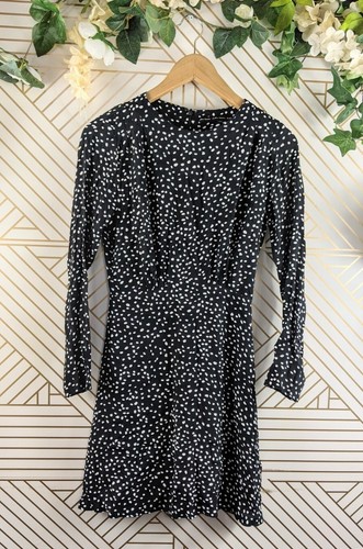 u0026 Other Stories Paris Atelier Spotted Black White mini Dress Long Sleeve  Size 2 | eBay