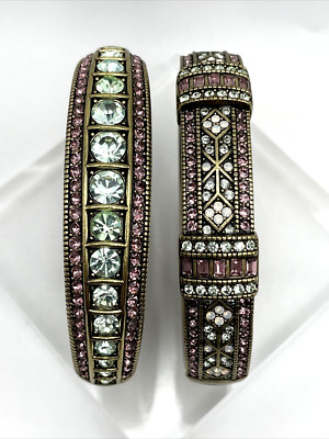 HEIDI DAUS ''Everyday Elegance'' Crystal Bracelet 2 Piece Set - Chrysolite - NIB