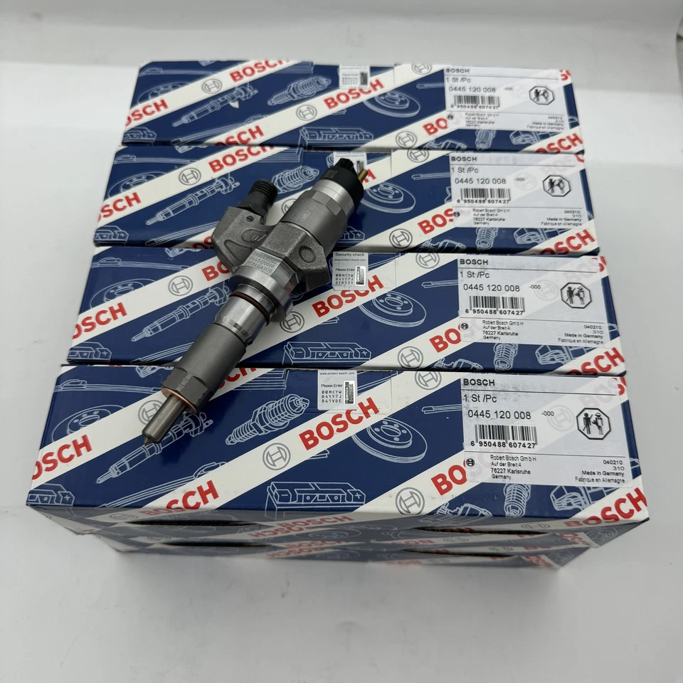 8pcs Bosch 6.6L Duramax LB7 Fuel Injectors 0445120008 2001 2002 2003 2004 GM HD - Imagem 2 de 4