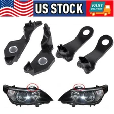 Pair Headlight Bracket Repair Kit Mount Clip Left+Right For BMW 5 Series E60 E61