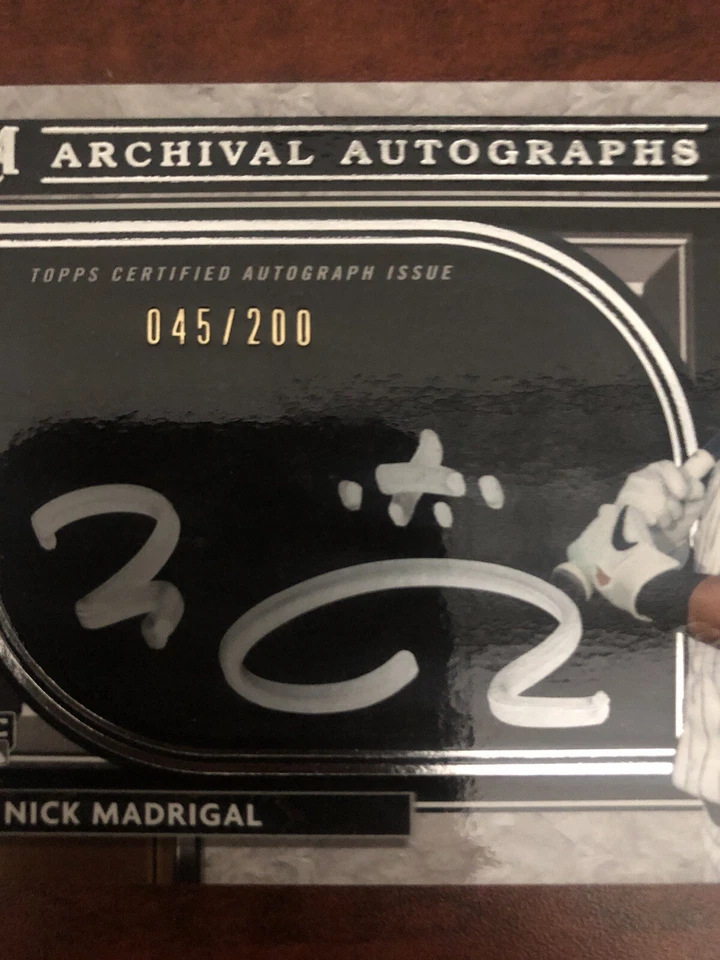 Nick Madrigal 2021 Topps Museum Collection Archival Autograph Rookie /200 - Image 3 of 4