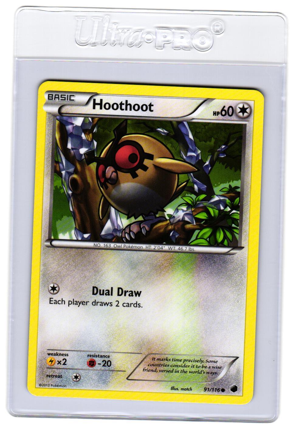 Pokemon Plasma Freeze Hoothoot #91/116 Common Lightly played