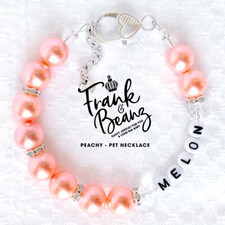 Peach Pearl Pet Necklace for Cats Dogs Personalized Custom Pet Jewelry Handmade