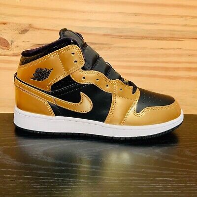 Nike Air Jordan 1 Mid Metallic Gold Black Women's Size 8 NEW Nike Air Jordan 1 Mid Metallic Gold Black Women's Size 8 NEW