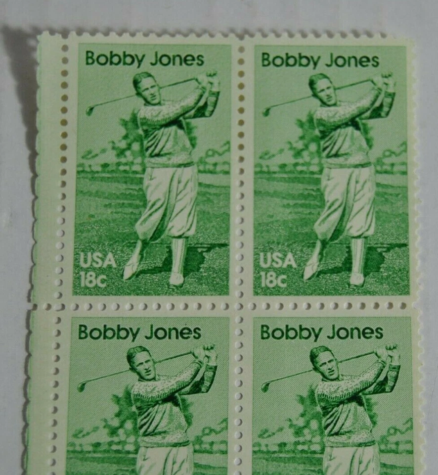BOBBY JONES 18c Plate Block of 4  Stamps  Scott #1933  - Image 2 of 4
