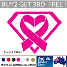 Cancer Awareness Sticker Superman, superwoman  Decal for Car , laptop, fridge Po