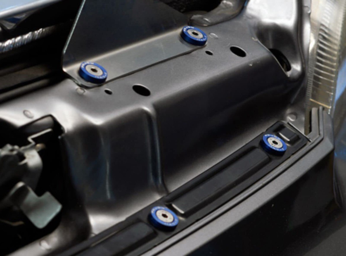 40 X JDM Billet Aluminum Fender Bumper Washer Bolt Engine Bay Dress Up Kit Black - Foto 3