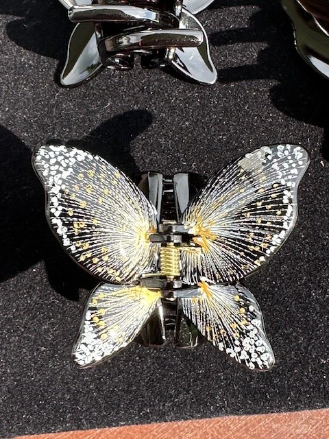 Nuevo Precioso Pinza para el Cabello Mariposa Pintado Hecho a Mano Accesorios para el Cabello Vendedor de EE. UU Foto 3 de 4