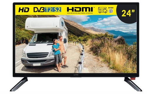 TV LED HD 24" Kiano Slim HDMI/USB DVB-T2 Ultra Sottile Nero Perfetto per Viaggio - Afbeelding 7 van 13