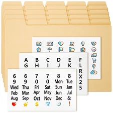 25 Manila Index Card Box Dividers 5x8, Index Card Dividers with Tabs & 108 St...