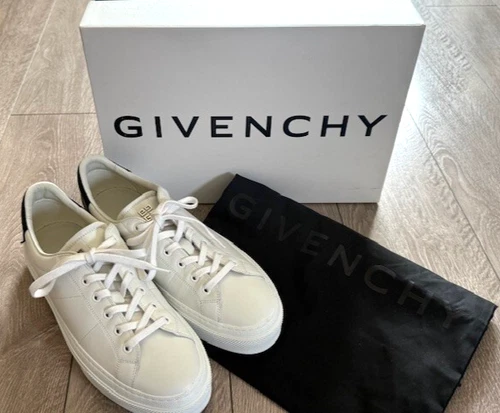 Givenchy Mens City Sport Leather Sneakers Shoes Size 43 10 White Black NEW $600