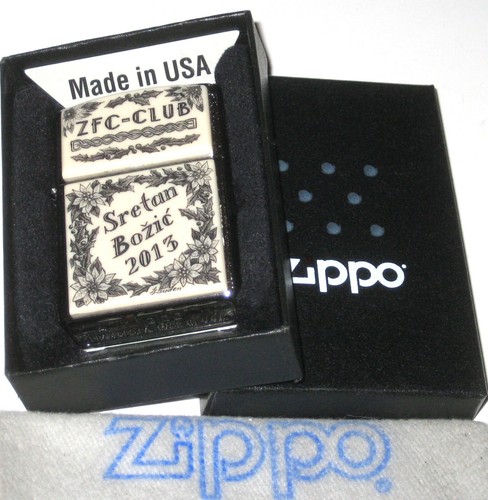 ZIPPO PREVIOUSLY COLLECTED Not Used CROATIA Lighter ZFC Christmas SCRIMSHAW 2013 - Picture 2 of 7