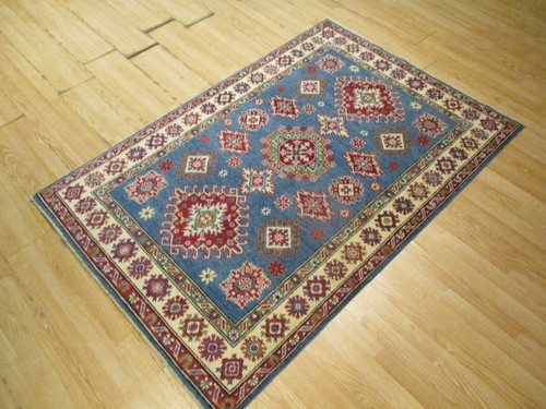 4x6 Afghan-Refugee CAUCASIAN VEGETABLE-DYE Handmade-Knotted Fine Wool Rug 586155 - Picture 7 of 12
