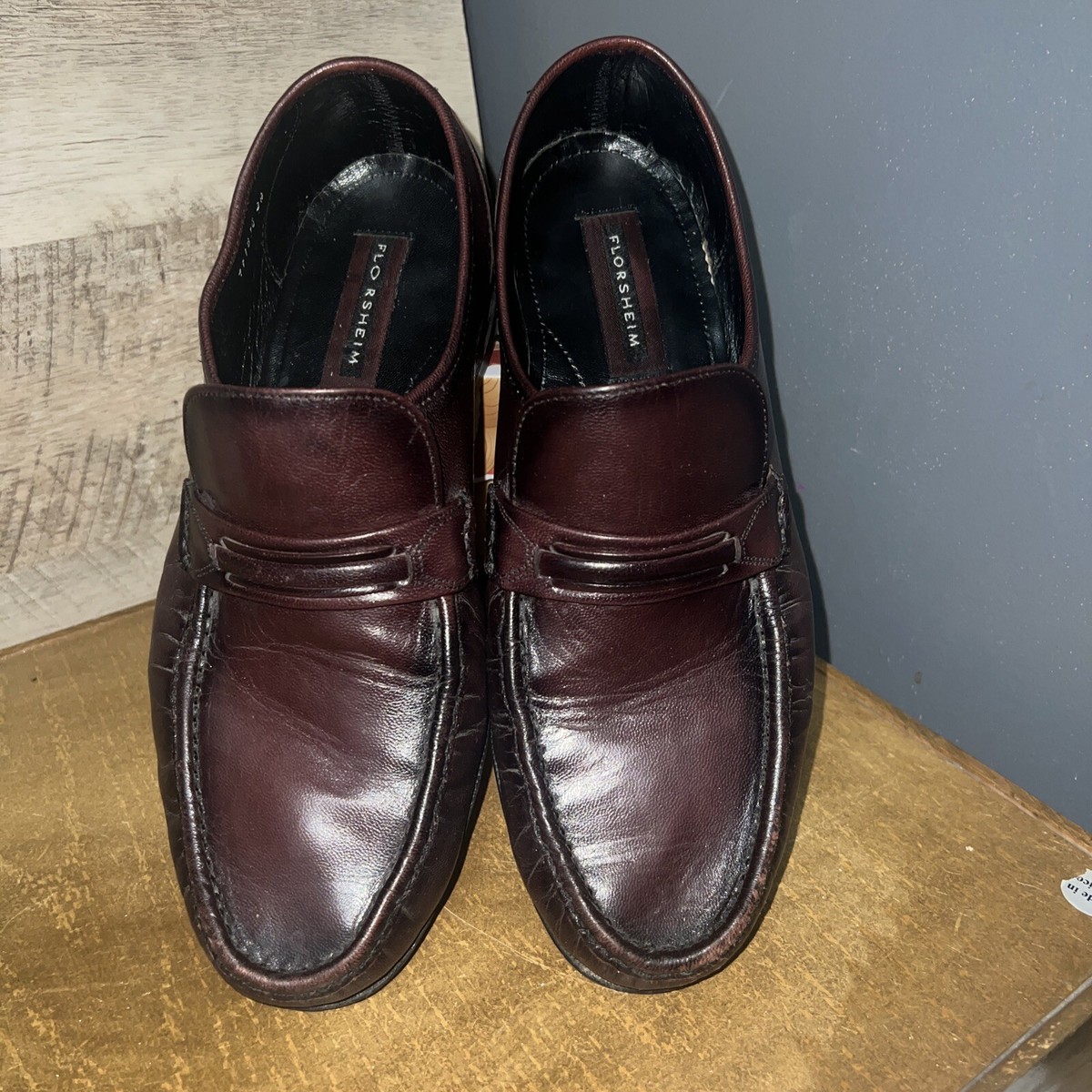 Florsheim Comfortech Mens 9D Burgundy Brown Leather Loafers Slip On Dress Shoes Florsheim Riva - FREE Shipping & FREE Returns - Loafers main image 2