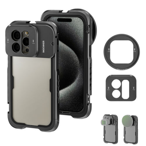 NEEWER 15 Pro Max Cage Video Rig with Snap On 67mm Filter Adapter for iPhone