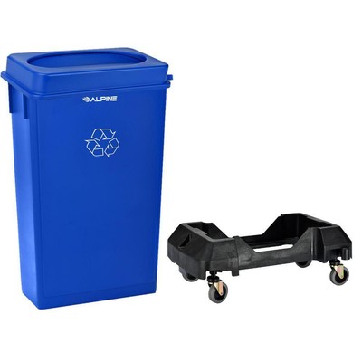 Alpine Industries Recycling Bin 20'' x 30'' Decorative Slim Polypropylene Blue