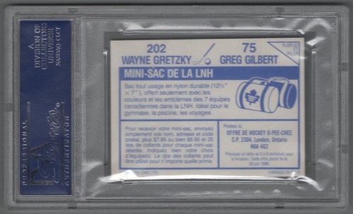 1985-86 O-Pee-Chee Sticker #75/202 Wayne Gretzky Graded PSA MINT 9 - Picture 2 of 2