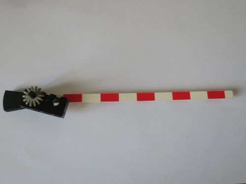 LEGO 4512pb01 -  BARRIERE PASSAGE NIVEAU  PLOMB - TRAIN BARRIER LEVEL WHITE RED - Picture 1 of 3