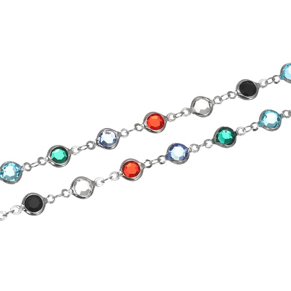 2Stk 2 Meter Strasskette, Perlenkette Mit Vergoldetem Messing FüR Diy-Armband-image