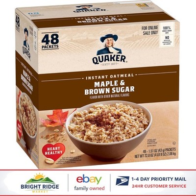 Maple Brown Sugar Instant Oatmeal, 48 Packets for Quick Breakfast, 72.48 Ounce
