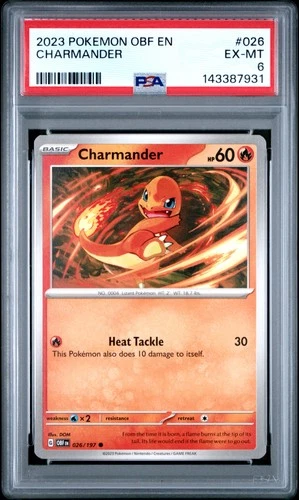2023 POKEMON OBF EN-OBSIDIAN FLAMES #026 CHARMANDER PSA 6