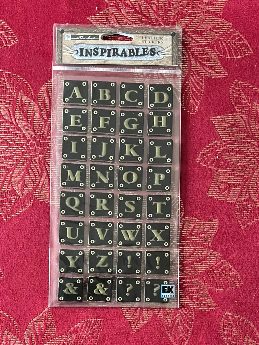 3D WESTERN LEATHER GOLD 3D ALPHABET STICKERS LETTERS - RARE 