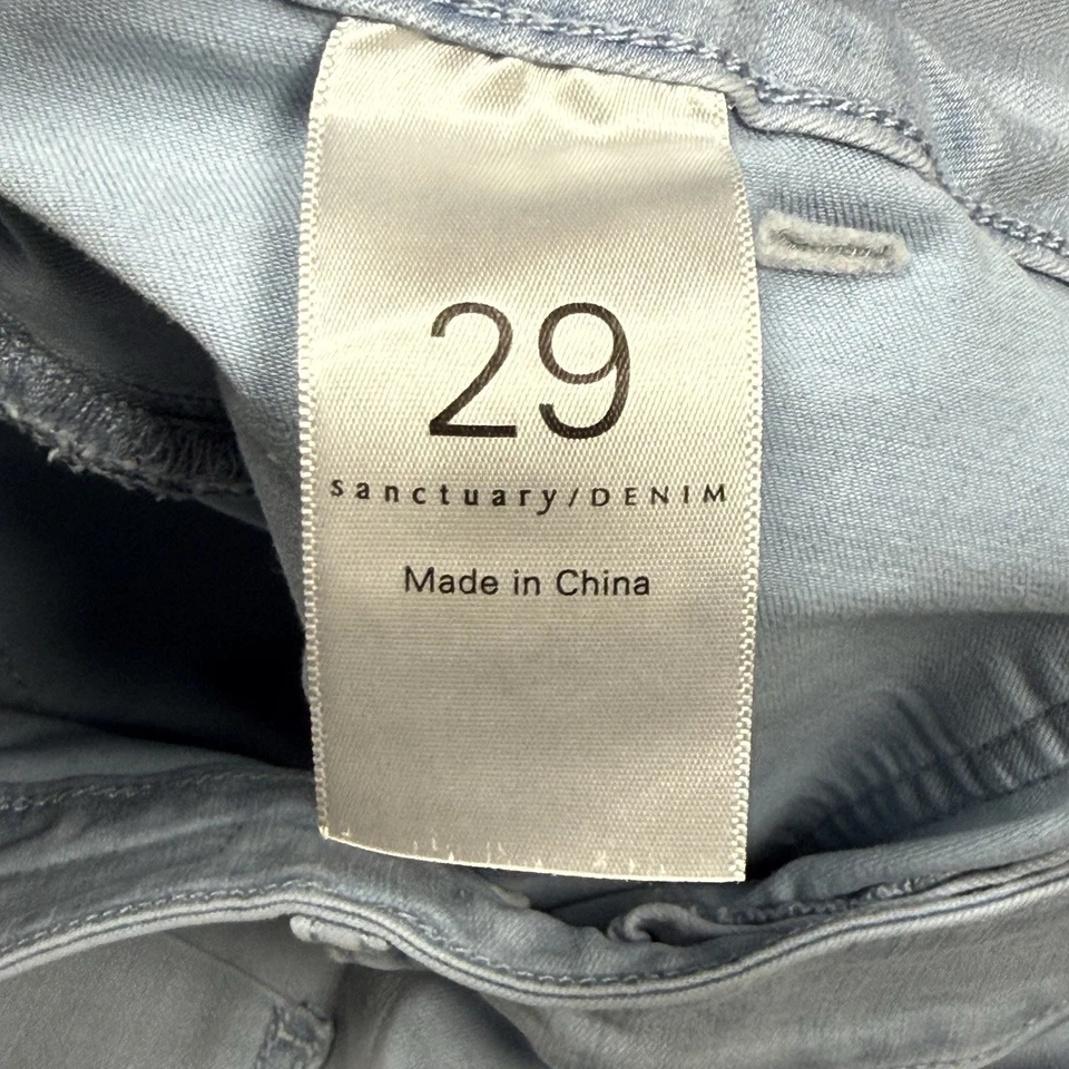 Pantalones de mezclilla Sanctuary para mujer talla 29 (30x23) marinos recortados pierna ancha dobladillo crudo Foto 3 de 4