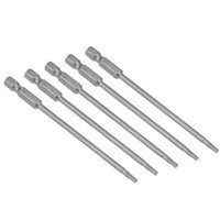 "5Pcs 100Mm Long 1/4\" Hex Shank T10 Torx Screwdriver Bits S2 High Alloy Steel"