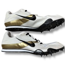 Nike Bowerman Rival D Plus 2 track spike Track and Field Zoom White Gold Sz 10