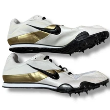 Nike Bowerman Rival D Plus 2 track spike Track and Field Zoom White Gold Sz 10