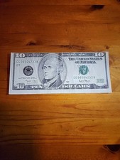 2001 Miscut $10 Bill
