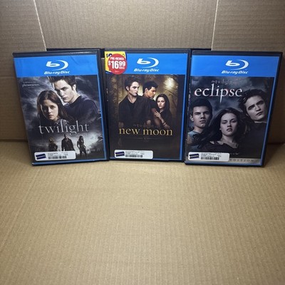 Lot Of 3 Blu Ray Disc Movies! Twilight, Eclipse, New Moon! Blockbuster Rentals