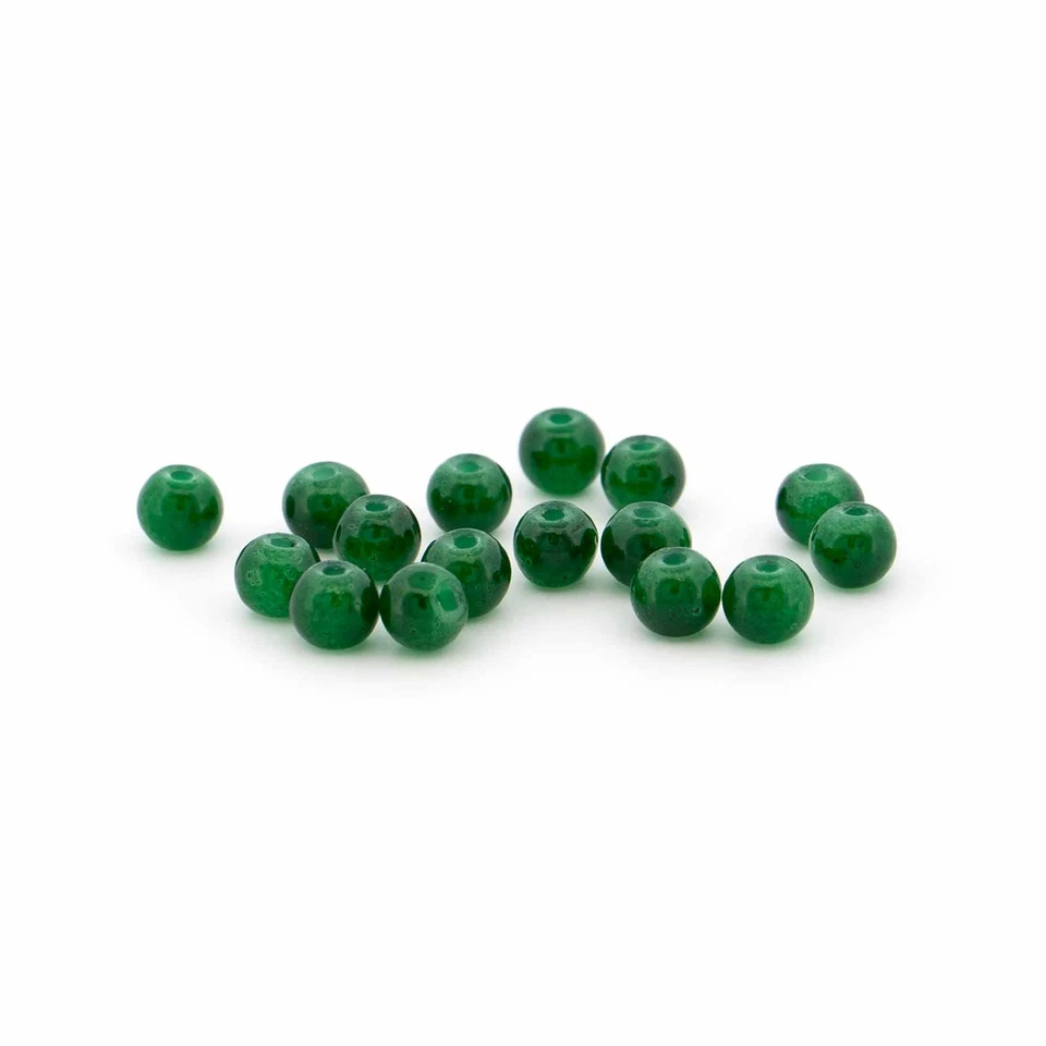 Glasperlen 4,5mm Waldgrün Rund Glänzend Schmuckperlen Basteln DIY 200 Stk 1,1mm - Bild 2 von 2