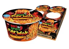 Nissin Hot & Spicy Fire Wok, Molten Chili Chicken, 4.37 Ounce (Pack of 6) 