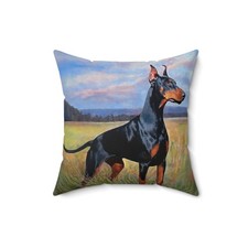 Doberman Pinscher Print Polyester Throw Pillow