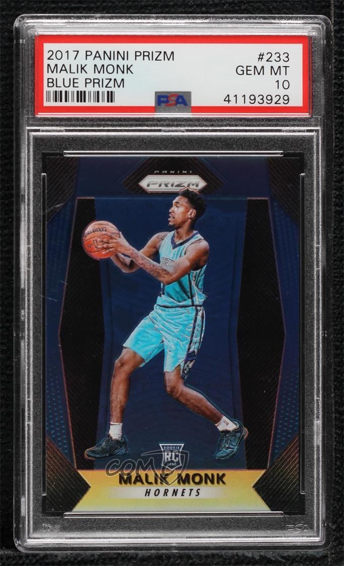 2017-18 Panini Prizm Blue Prizm 54/199 Malik Monk #233 PSA 10 GEM MT 4al
