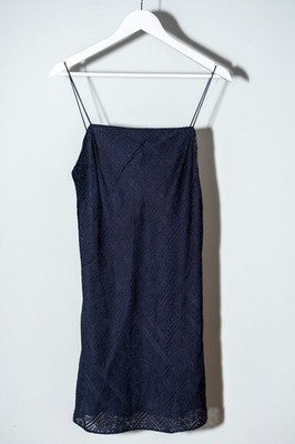 Rotate Birger Christensen Y2K Style Jacquard Navy Mini Dress UK12 (was £180)