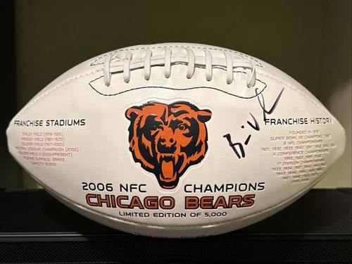BRIAN URLACHER BEARS SIGNED LIMITED /5000 AUTOGRAPHED FULL SIZE FOOTBALL COA 🎆