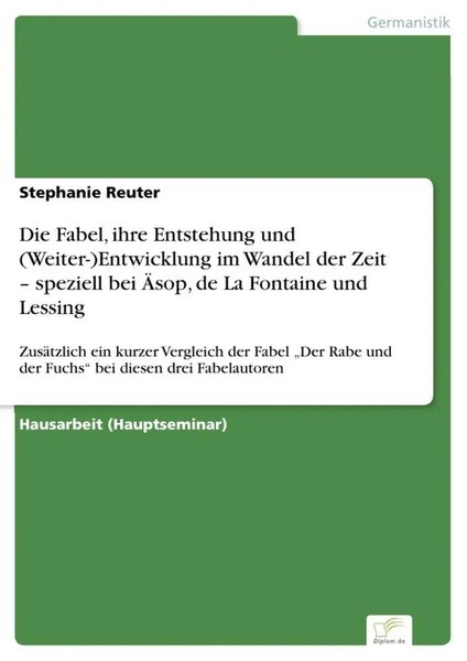 Die Fabel, Ihre Entstehung Und (Weiter-)Entwicklung Im Wandel Der Zeit -...-image