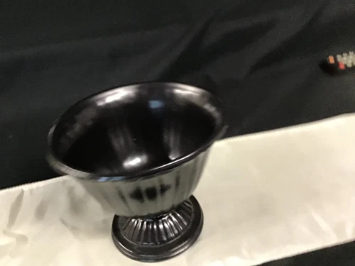 Vintage Black - Red Wing USA Pottery  Footed Vase M - 5004 Height 5”