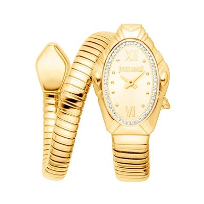 Damenuhr JUST CAVALLI SIGNATURE JC1L357M0025 Edelstahl Golden Schlange