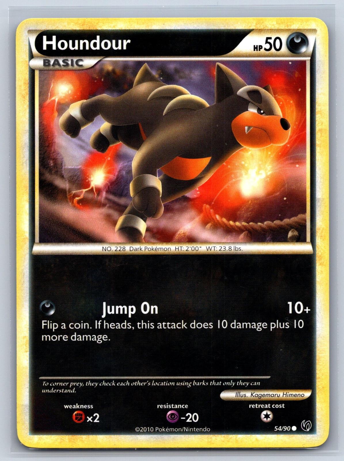 Houndour 54/90 Common HGSS Undaunted Pokemon Near Mint