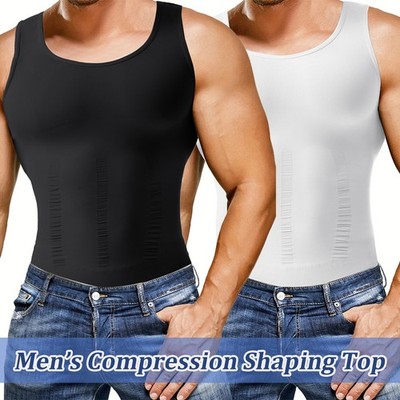 Herren Bauchweg Shaper Weste Körperformer Tanktop Shapewear Unterhemd T-Shirt