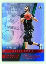 2014-15 Panini Prestige Premium #1 Ricky Rubio /199 Bonus Shots Red Minnesota