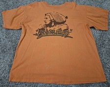Vintage Zion Train Coming Bob Marley Adult XL T-Shirt Orange Y2K Reggae Music