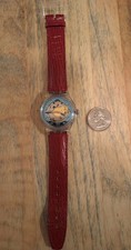 Swatch Automatic Watch With Red Band  Model SAK 101 Vintage 1992