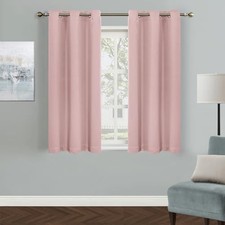 Light Pink Curtains for Bedroom, Grommet 42"W x 54"L Pack of 1 Blush Pink