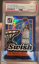 2024 DONRUSS Victor WEMBANYAMA /99 SWISH-International BLUE STARS PSA 8 SPURS