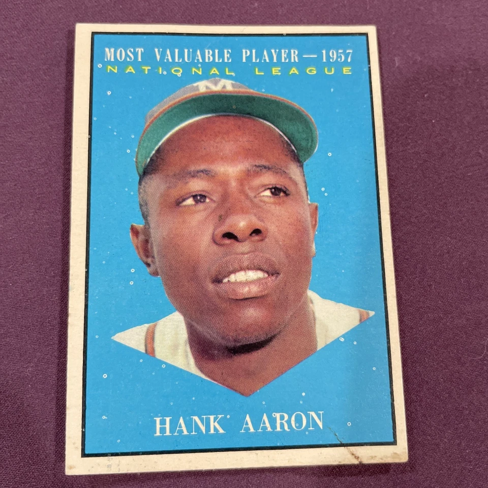 Lote de tarjetas de béisbol Topps vintage con estrellas, Mays, Clemente, Aaron, Mantle (LEER) Foto 4 de 4